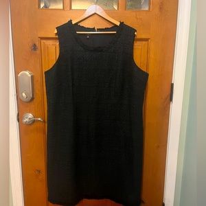Perfect black tweed shift dress.